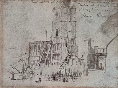The Ruins of the Old City Hall in Amsterdam (After the Fire) Rembrandt